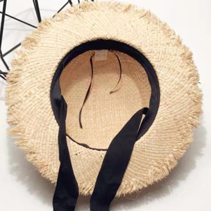 Pălărie de soare pentru femei, la modă nouă, nou-nouțe, pentru femei, panglică de vară, pălărie de paie lafite, pălărie de plajă, cu boruri largi Sombreros Hombre, vacanță de călătorie