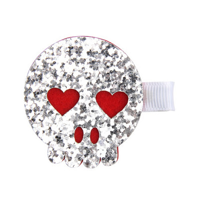 CN 10 buc/lot Mini sclipici pentru Halloween funde de păr din pâslă Agrafe de păr pentru fete Smile dovleac/craniu accesorii de păr pentru petrecere