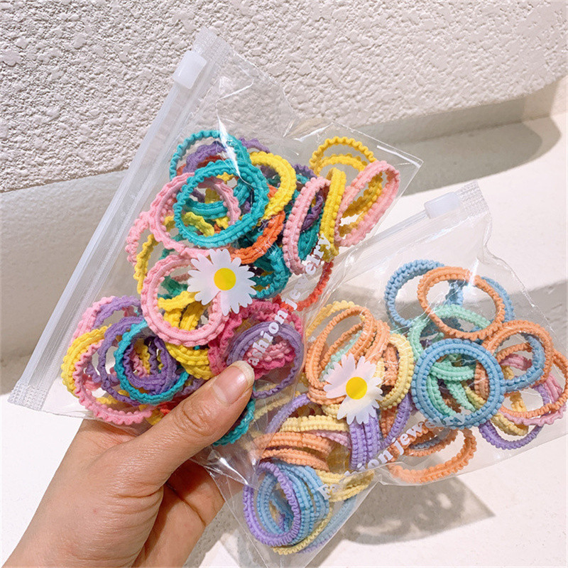 50 tk/partii karikakra kott tüdrukutele juuste aksessuaarid printsess kõrge elastsusega kummipaelad Nahkkatted Peaköied Armas laste peakate