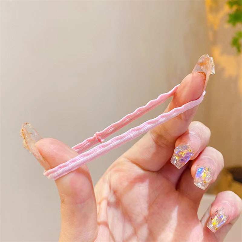 50 tk/partii karikakra kott tüdrukutele juuste aksessuaarid printsess kõrge elastsusega kummipaelad Nahkkatted Peaköied Armas laste peakate