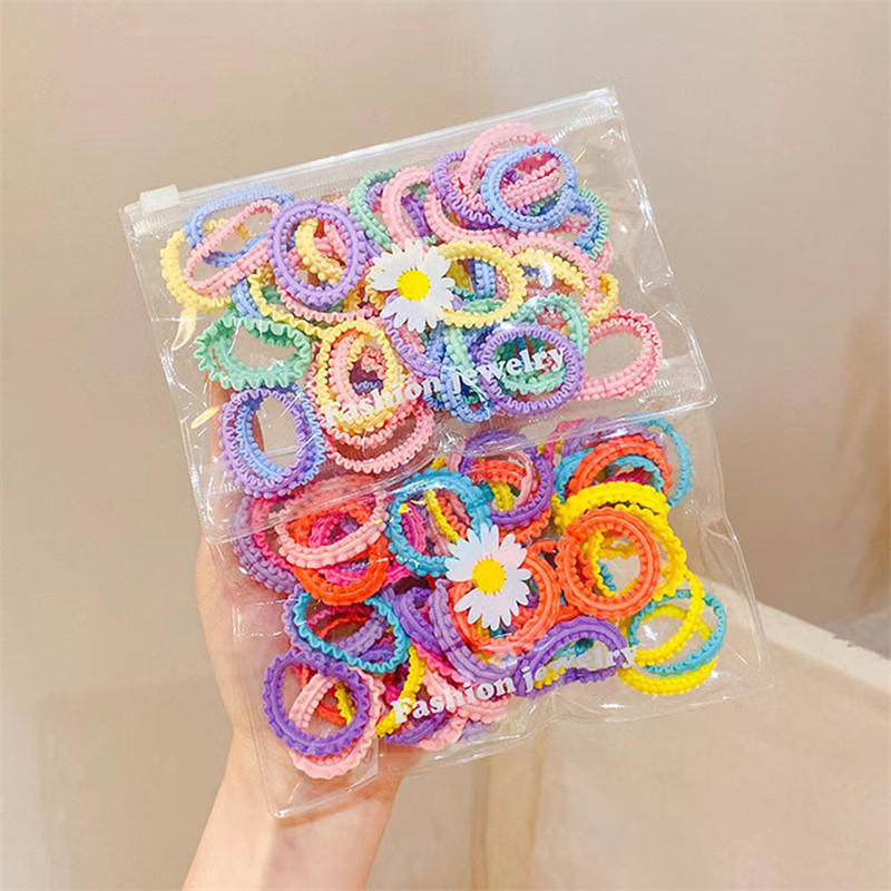 50 tk/partii karikakra kott tüdrukutele juuste aksessuaarid printsess kõrge elastsusega kummipaelad Nahkkatted Peaköied Armas laste peakate