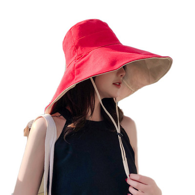 Dvostrani sklopivi šešir od 15 cm Ljetni šešir za sunčanje za žene Djevojke Ribarska kapa sa šiltom Anti-UV široki obodi Šeširi za sunčanje Kape