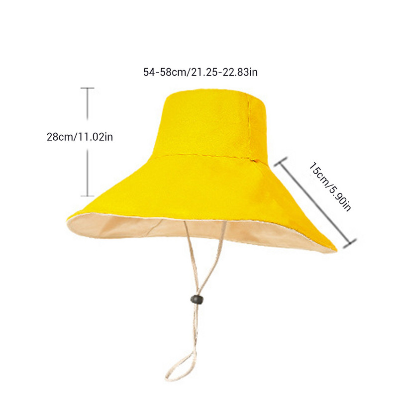 Dvostrani sklopivi šešir od 15 cm Ljetni šešir za sunčanje za žene Djevojke Ribarska kapa sa šiltom Anti-UV široki obodi Šeširi za sunčanje Kape