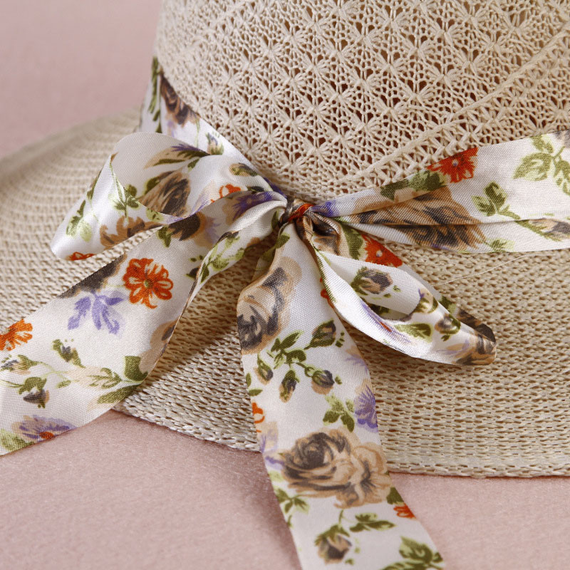 Pălării de soare pentru fete de vară Pălărie de paie cu bowknot cu boruri largi, cu panglică, protecție solară în aer liber, pălării pentru femei, șapci Panama pentru doamne de culoare moale