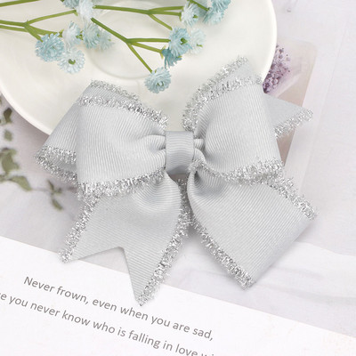 ncmama 1PC 4 inča pokrivala za glavu za djevojčice svjetlucave pune grosgrain vrpce mašne za kosu sa kopčom Ručno izrađene butik hvataljke za kosu za djecu