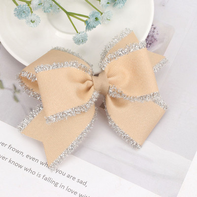 ncmama 1PC 4 inča pokrivala za glavu za djevojčice svjetlucave pune grosgrain vrpce mašne za kosu sa kopčom Ručno izrađene butik hvataljke za kosu za djecu