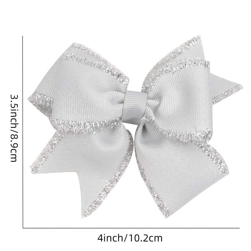 ncmama 1PC 4 inča pokrivala za glavu za djevojčice svjetlucave pune grosgrain vrpce mašne za kosu sa kopčom Ručno izrađene butik hvataljke za kosu za djecu