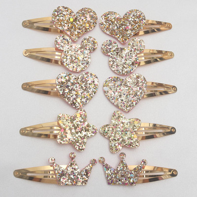 8/ 10 kom./ lot Nove pozlaćene kopče za kosu za djevojčice Dječje svjetlucave ukosnice Zvjezdica Mickey Ukosnica s ušnom krunom Ukosnica za kosu Dječji dodaci za kosu