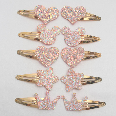 8/ 10 kom./ lot Nove pozlaćene kopče za kosu za djevojčice Dječje svjetlucave ukosnice Zvjezdica Mickey Ukosnica s ušnom krunom Ukosnica za kosu Dječji dodaci za kosu