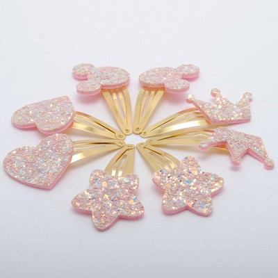 8/ 10 kom./ lot Nove pozlaćene kopče za kosu za djevojčice Dječje svjetlucave ukosnice Zvjezdica Mickey Ukosnica s ušnom krunom Ukosnica za kosu Dječji dodaci za kosu