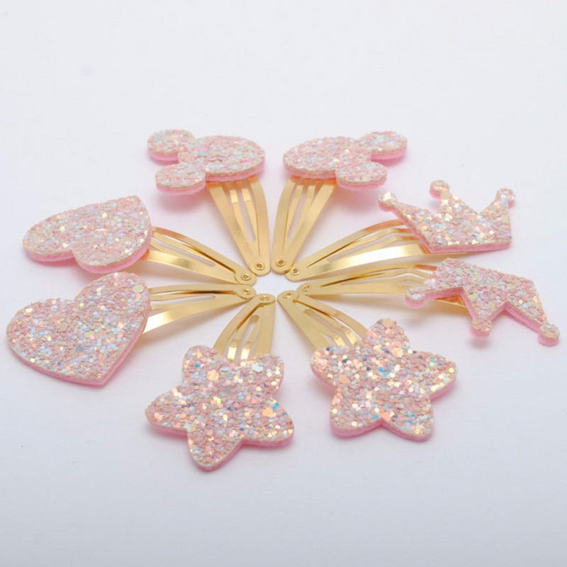 8/ 10 kom./ lot Nove pozlaćene kopče za kosu za djevojčice Dječje svjetlucave ukosnice Zvjezdica Mickey Ukosnica s ušnom krunom Ukosnica za kosu Dječji dodaci za kosu