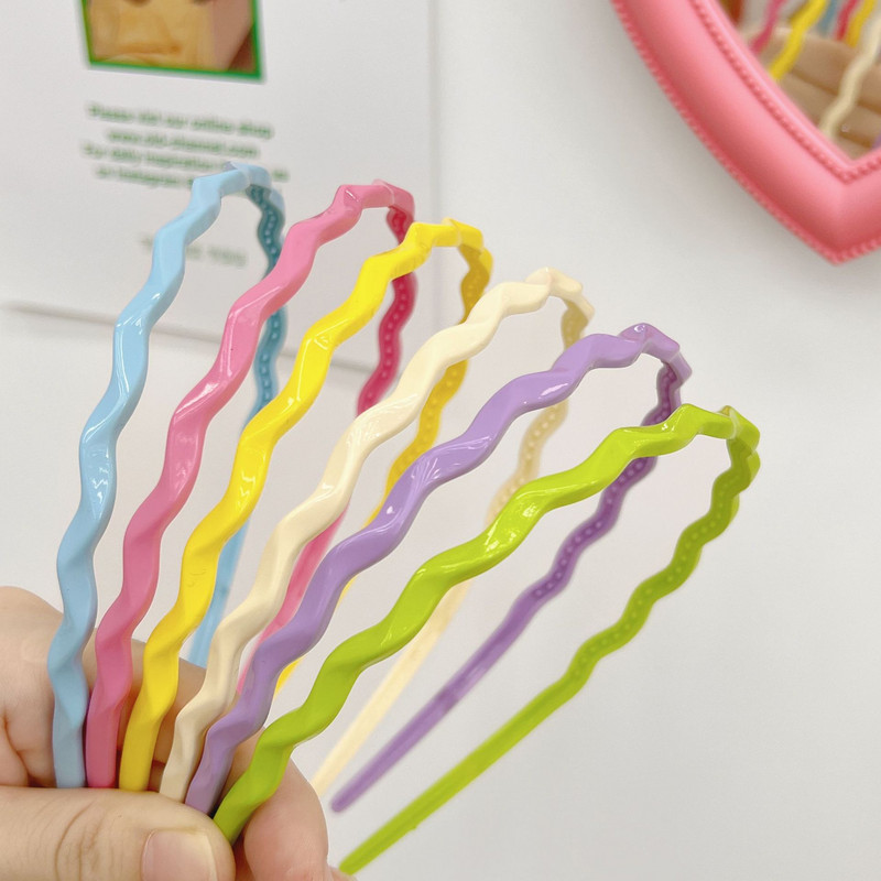 Modna jednobojna traka za kosu, slatkiši, slatke ukosnice s valovitim zubima, rođendanska zabava, bebe, dječje kopče za kosu, dodaci