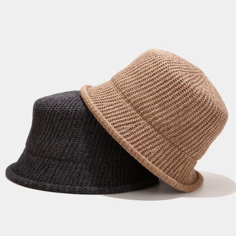 Nové krimpovacie vlnené pevné zimné pletené panamské klobúky pre ženy, teplé vedrové klobúky, dámske vonkajšie umývadlové klobúky, opaľovacie krémy, slnečné čiapky, darček