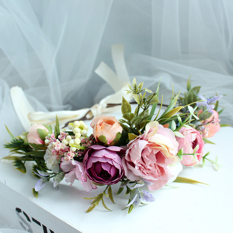 2020. Novi vjenčani vijenac Simulacija Cvijeće Pokrivalo za glavu za odrasle Traka za kosu Dodaci za kosu za pucanje