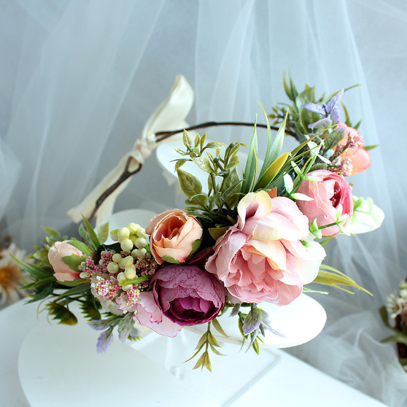 2020. Novi vjenčani vijenac Simulacija Cvijeće Pokrivalo za glavu za odrasle Traka za kosu Dodaci za kosu za pucanje