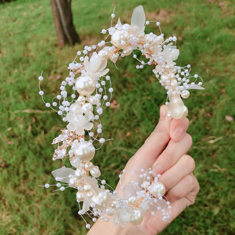 Izrada nepravilnih bisera Trake za glavu za djevojke Traka za kosu Mladenka Vjenčana frizura Modni dodaci za kosu za djecu Pokrivala za glavu