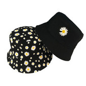 Reverzibilni šešir s tratinčicama za žene, pamučna dvostrana ribarska kapa za sunčanje s cvjetnim vezom i širokim obodom