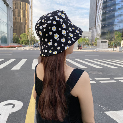 Reverzibilni šešir s tratinčicama za žene, pamučna dvostrana ribarska kapa za sunčanje s cvjetnim vezom i širokim obodom