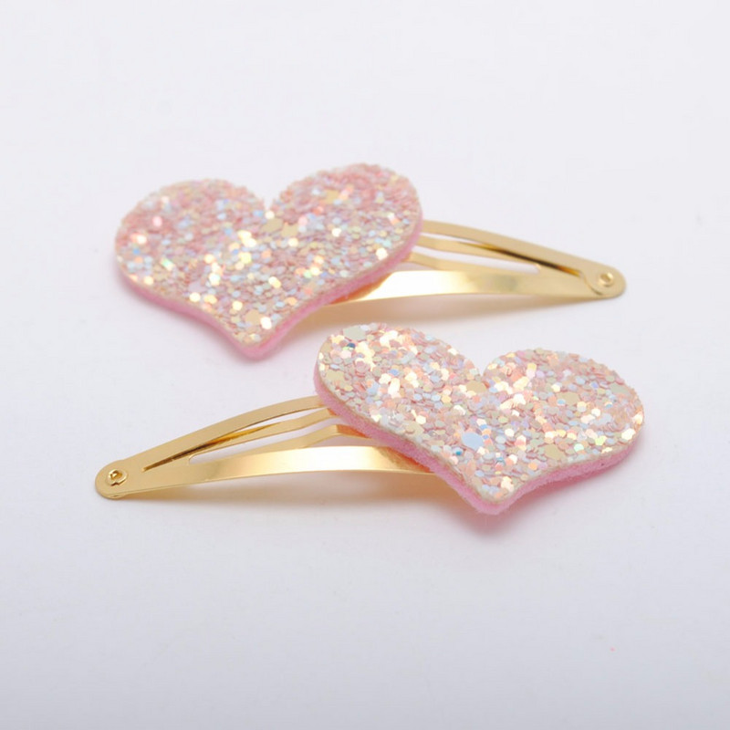 6 buc/lot Agrafe Noi Fete Design Corea Glitter Heart Copii Cadou Aniversare Accesorii Păr Copii Agraf Pentru Copii