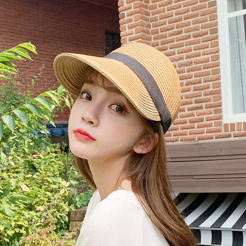 2021-es új szalmakalap, női szabadtéri diák alkalmi napozósapkák napvédő krém nyári baseballsapka divatos, csúcsos női sapka
