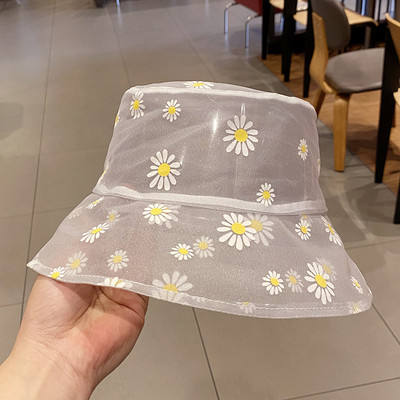 Broderie Margarete Pălărie de găleată Femei Plasă Transparentă din Dantela Panama Pălărie de pescar Moda Vară Pescuit în aer liber Pălărie de soare Cap SA694