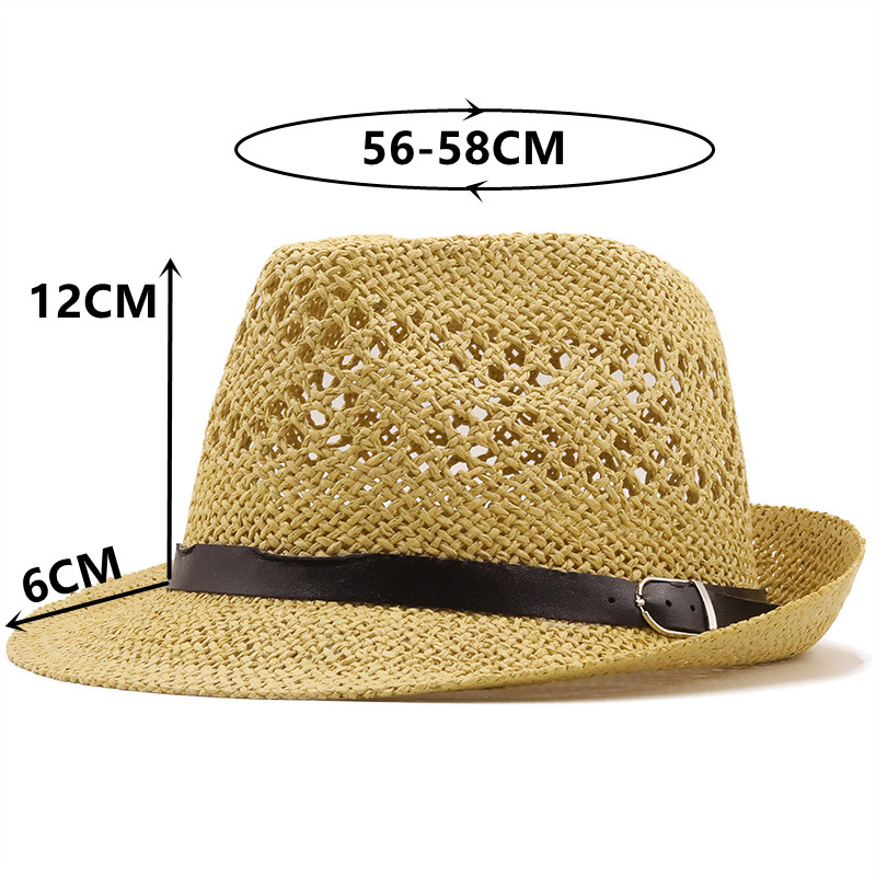 Ljetni muški fedora šeširi za žene Slamnati šeširi za sunčanje Širokog oboda ljetna kapa sa šiltom Čvrsti slamnati džez šešir Kapa za plažu Sombrero Panama Gorras