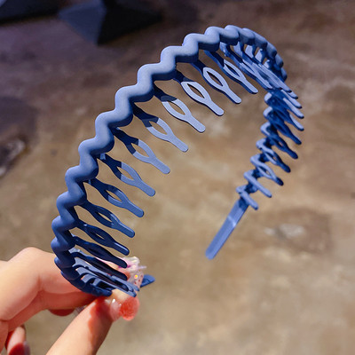 Noua bentiță pentru fete Agrafe de păr pentru copii, artefact de finisare a părului rupt, bentita de păr de culoare solidă cu dinți agraf antiderapant Cadou