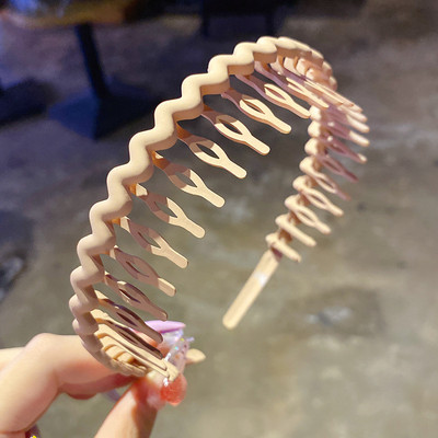 Noua bentiță pentru fete Agrafe de păr pentru copii, artefact de finisare a părului rupt, bentita de păr de culoare solidă cu dinți agraf antiderapant Cadou