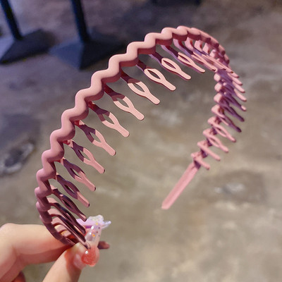 Noua bentiță pentru fete Agrafe de păr pentru copii, artefact de finisare a părului rupt, bentita de păr de culoare solidă cu dinți agraf antiderapant Cadou