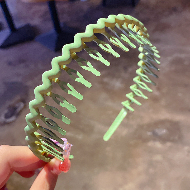 Noua bentiță pentru fete Agrafe de păr pentru copii, artefact de finisare a părului rupt, bentita de păr de culoare solidă cu dinți agraf antiderapant Cadou