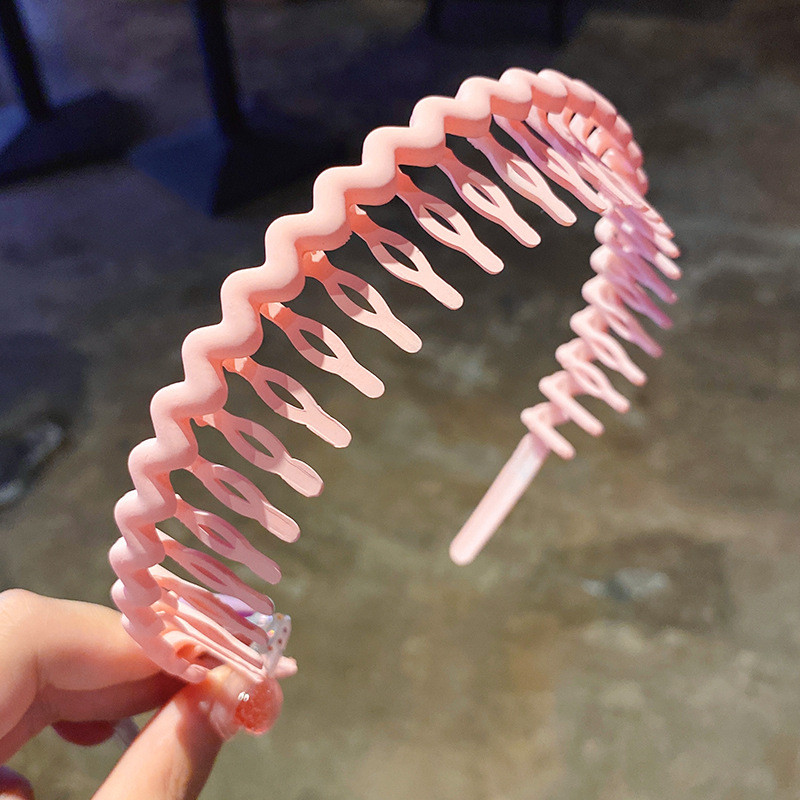 Noua bentiță pentru fete Agrafe de păr pentru copii, artefact de finisare a părului rupt, bentita de păr de culoare solidă cu dinți agraf antiderapant Cadou