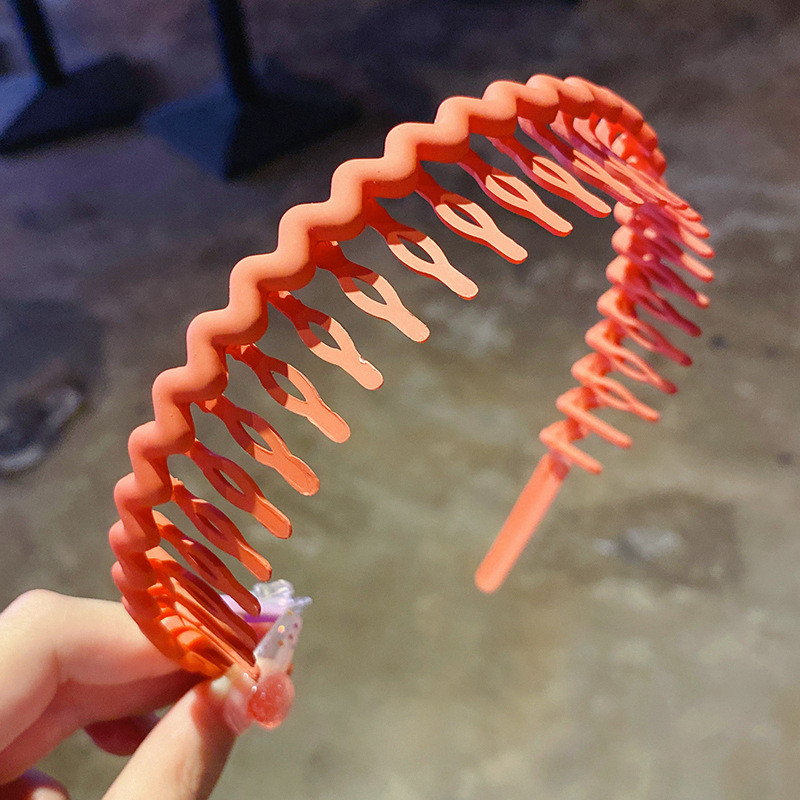 Noua bentiță pentru fete Agrafe de păr pentru copii, artefact de finisare a părului rupt, bentita de păr de culoare solidă cu dinți agraf antiderapant Cadou