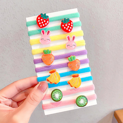 10 kom/set slatkih crtanih životinja, cvijeća, elastičnih gumica za kosu za djevojčice, dječji modni držač za konjski rep, dodaci za kosu, traka za kosu