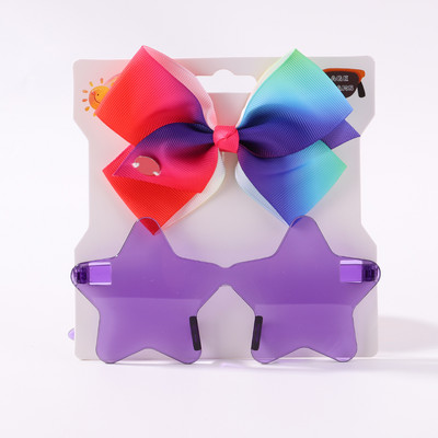 2 db/csomag Vintage Kids Nyári masni Fejpánt Kerek Napszemüveg Gyermek Napszemüveg Védőszemüveg Baba Gyerek Haj Kiegészítők