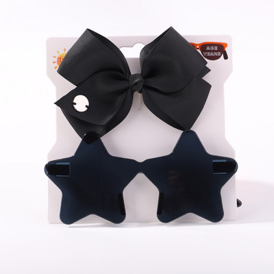 2 db/csomag Vintage Kids Nyári masni Fejpánt Kerek Napszemüveg Gyermek Napszemüveg Védőszemüveg Baba Gyerek Haj Kiegészítők