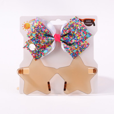 2 db/csomag Vintage Kids Nyári masni Fejpánt Kerek Napszemüveg Gyermek Napszemüveg Védőszemüveg Baba Gyerek Haj Kiegészítők