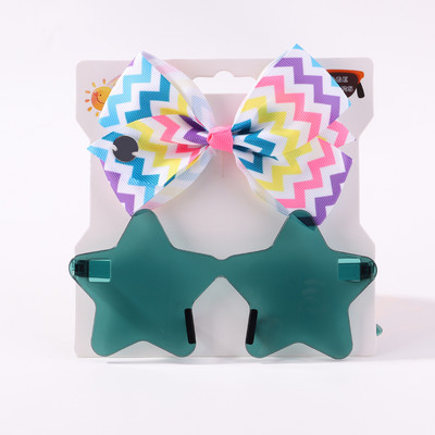 2 db/csomag Vintage Kids Nyári masni Fejpánt Kerek Napszemüveg Gyermek Napszemüveg Védőszemüveg Baba Gyerek Haj Kiegészítők