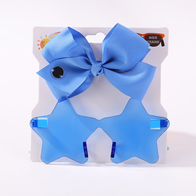 2 db/csomag Vintage Kids Nyári masni Fejpánt Kerek Napszemüveg Gyermek Napszemüveg Védőszemüveg Baba Gyerek Haj Kiegészítők