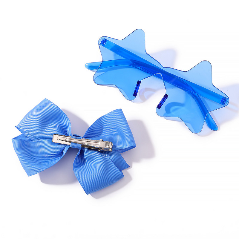 2 db/csomag Vintage Kids Nyári masni Fejpánt Kerek Napszemüveg Gyermek Napszemüveg Védőszemüveg Baba Gyerek Haj Kiegészítők