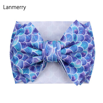 2022 New Summer Print Φιόγκοι Μαλλιών Headband For Girls Cute Baby Turban 7\'\' Big Bow Hairband Kids Fashion Αξεσουάρ μαλλιών Χονδρική