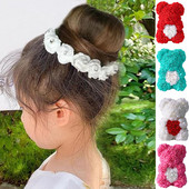 2 buc. PE ROSES Strasuri Elastice Legături de păr Inel frânghie Scrunchie Benzi de păr Suport pentru coadă de cal pentru femei sau fete Accesorii de păr