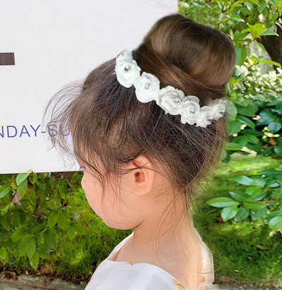 2 buc. PE ROSES Strasuri Elastice Legături de păr Inel frânghie Scrunchie Benzi de păr Suport pentru coadă de cal pentru femei sau fete Accesorii de păr