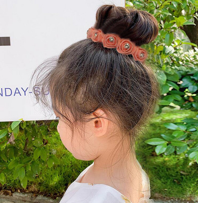 2 buc. PE ROSES Strasuri Elastice Legături de păr Inel frânghie Scrunchie Benzi de păr Suport pentru coadă de cal pentru femei sau fete Accesorii de păr