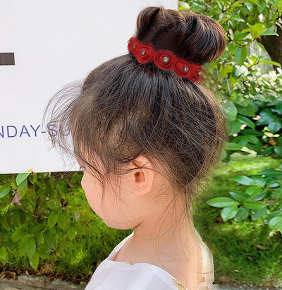 2 buc. PE ROSES Strasuri Elastice Legături de păr Inel frânghie Scrunchie Benzi de păr Suport pentru coadă de cal pentru femei sau fete Accesorii de păr