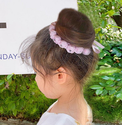 2 buc. PE ROSES Strasuri Elastice Legături de păr Inel frânghie Scrunchie Benzi de păr Suport pentru coadă de cal pentru femei sau fete Accesorii de păr