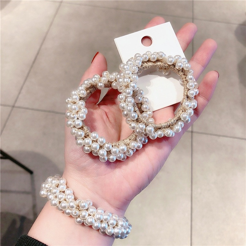 2 buc. PE ROSES Strasuri Elastice Legături de păr Inel frânghie Scrunchie Benzi de păr Suport pentru coadă de cal pentru femei sau fete Accesorii de păr