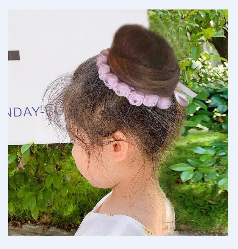 2 buc. PE ROSES Strasuri Elastice Legături de păr Inel frânghie Scrunchie Benzi de păr Suport pentru coadă de cal pentru femei sau fete Accesorii de păr