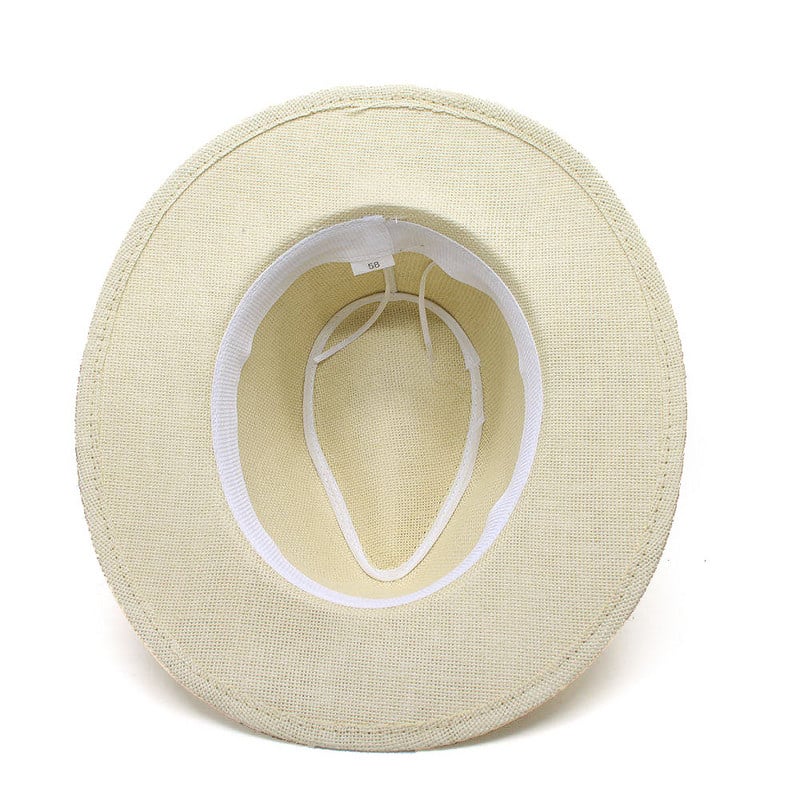 Moda Femei Bărbați Pălărie de soare de paie cu boruri largi Pălărie Panama pentru plajă Pălărie Fedora Jazz Dimensiune 56-58CM