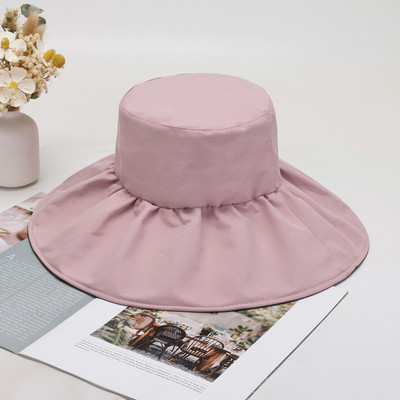 Kapa za zaštitu od sunca s crnim ljepilom Ženska ljetna kapa sa štitnikom od sunca UV zaštita Ribarski šešir Višeslojni šešir s velikim obodom Mekani prozračni