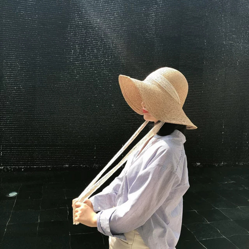 2019 Ljetni ženski šešir za sunčanje Čipkana vrpca Prozračna kapa Kapa s kantom Vizir Krema za sunčanje Sklopivi turistički šešir za plažu Holiday Gorra Mujer